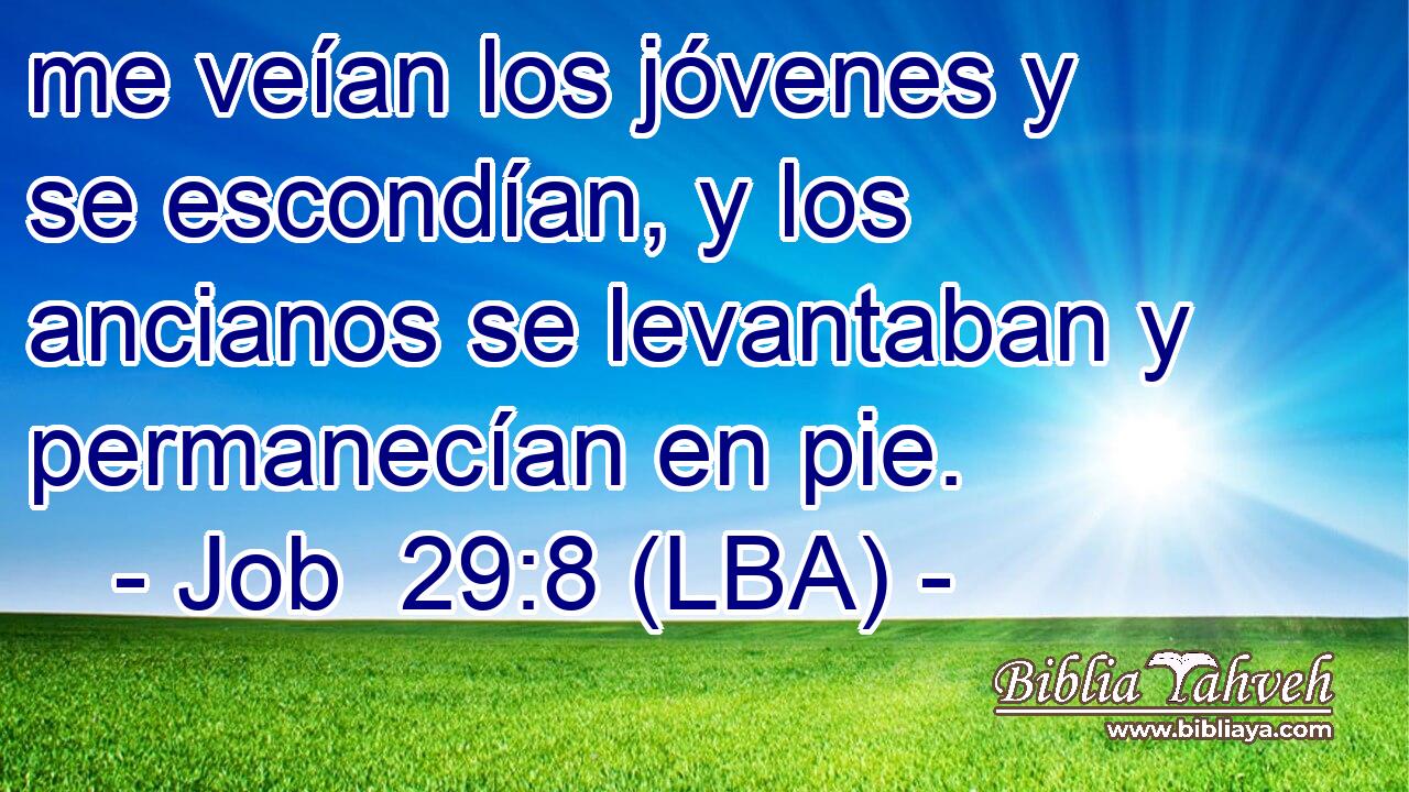 me veían los jóvenes y se escondían, y los ancianos se levantaban y permanecían en pie.