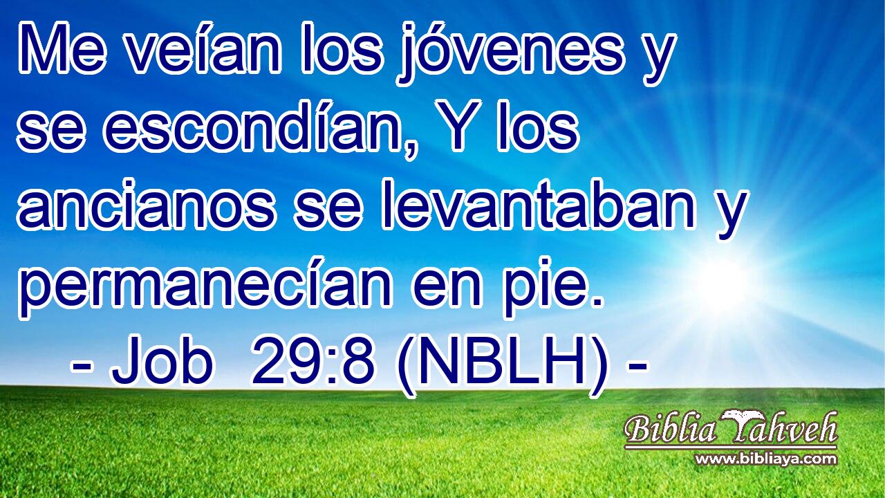  Me veían los jóvenes y se escondían, Y los ancianos se levantaban y permanecían en pie. 