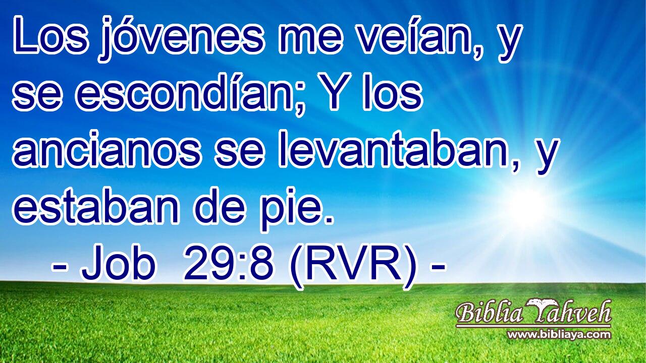 Los jóvenes me veían, y se escondían; Y los ancianos se levantaban, y estaban de pie.