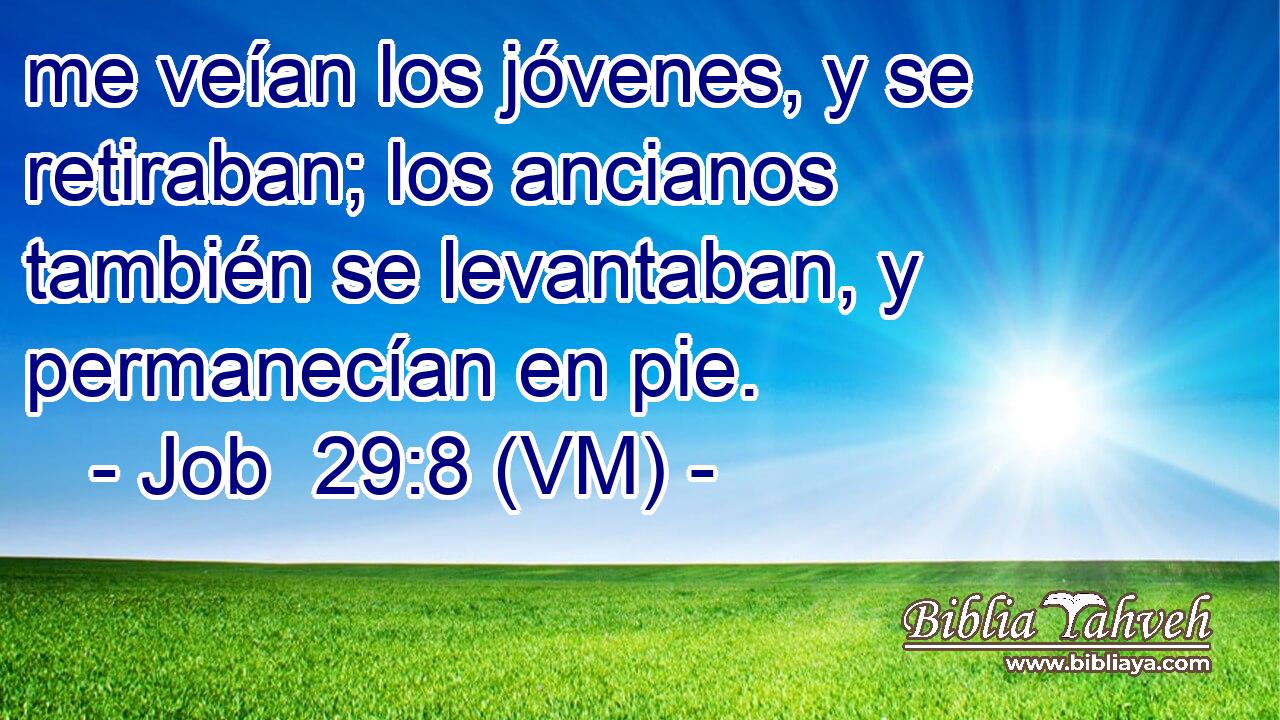  me veían los jóvenes, y se retiraban; los ancianos también se levantaban, y permanecían en pie. 