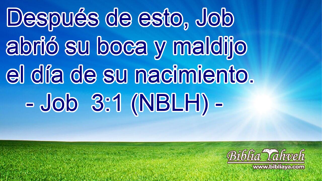  Después de esto, Job abrió su boca y maldijo el día de su nacimiento. 