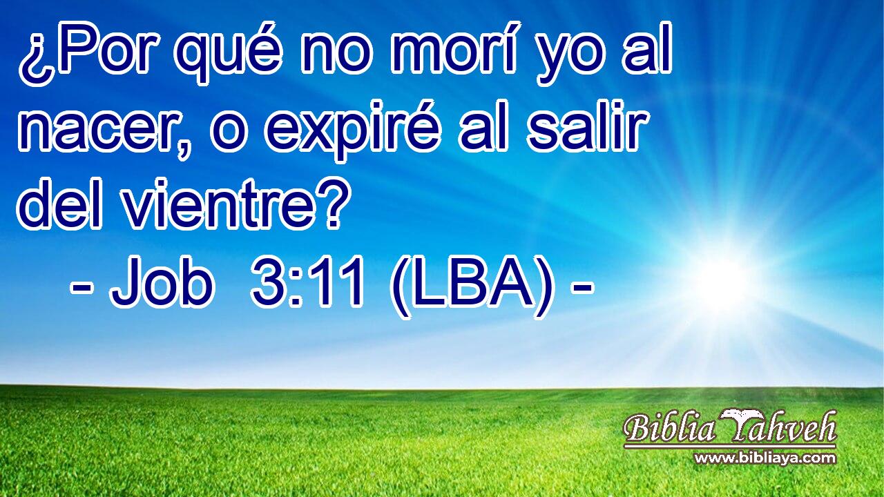 ¿Por qué no morí yo al nacer, o expiré al salir del vientre?
