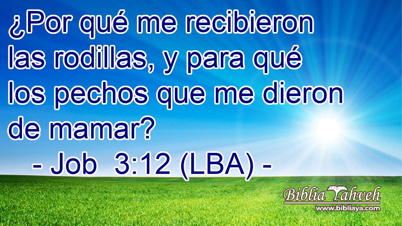 ¿Por qué me recibieron las rodillas, y para qué los pechos que me dieron de mamar?