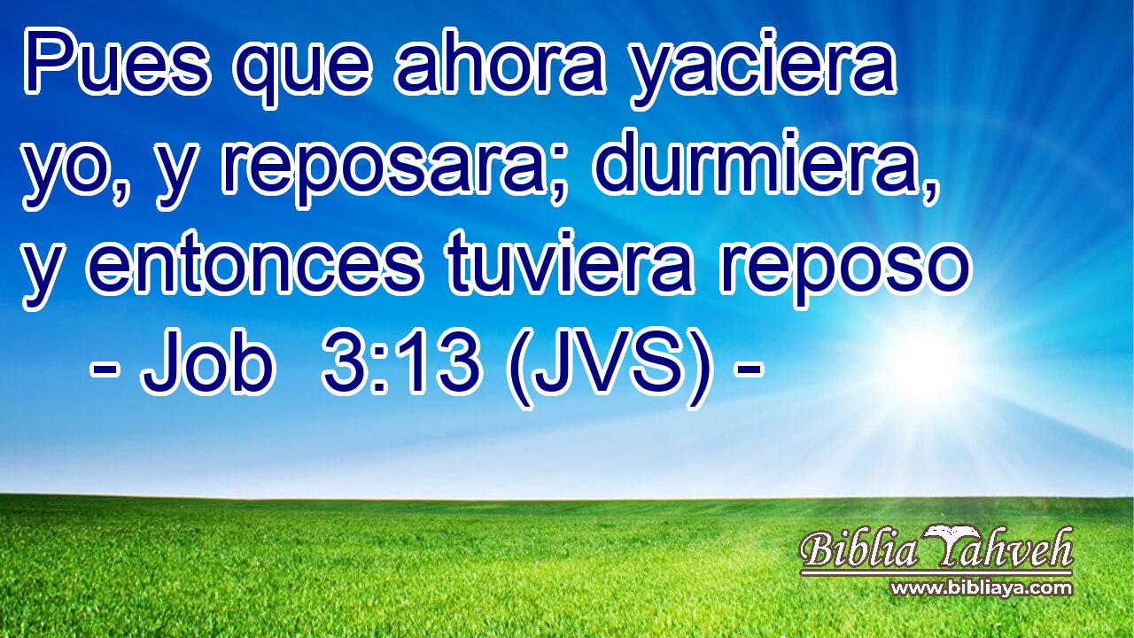 Pues que ahora yaciera yo, y reposara; durmiera, y entonces tuviera reposo
