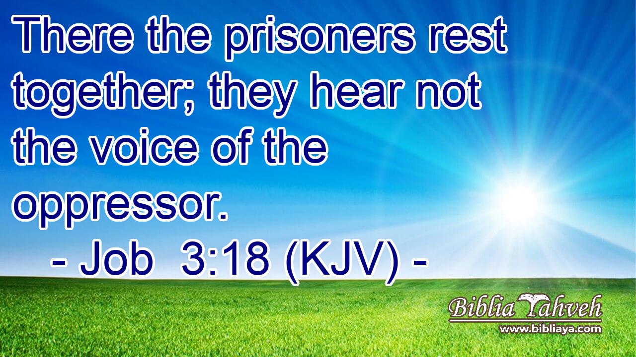 There the prisoners rest together; they hear not the voice of the oppressor.