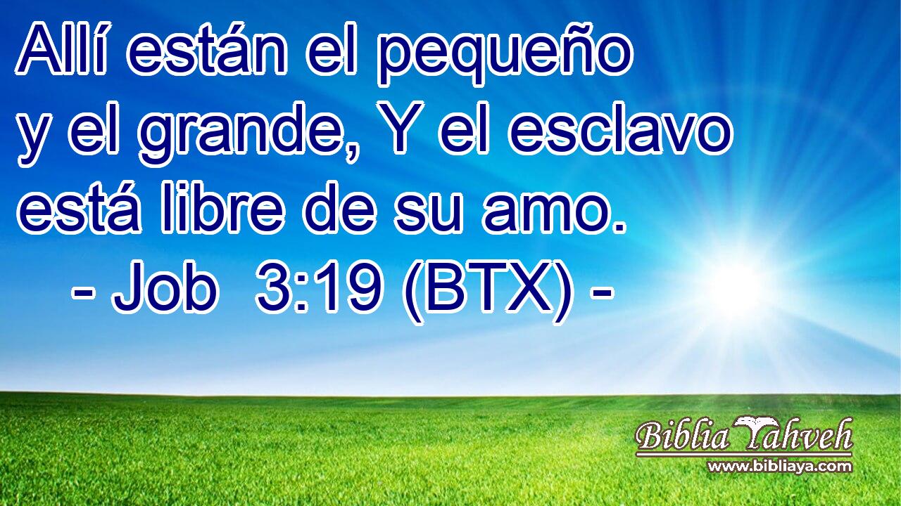 Allí están el pequeño y el grande, Y el esclavo está libre de su amo.