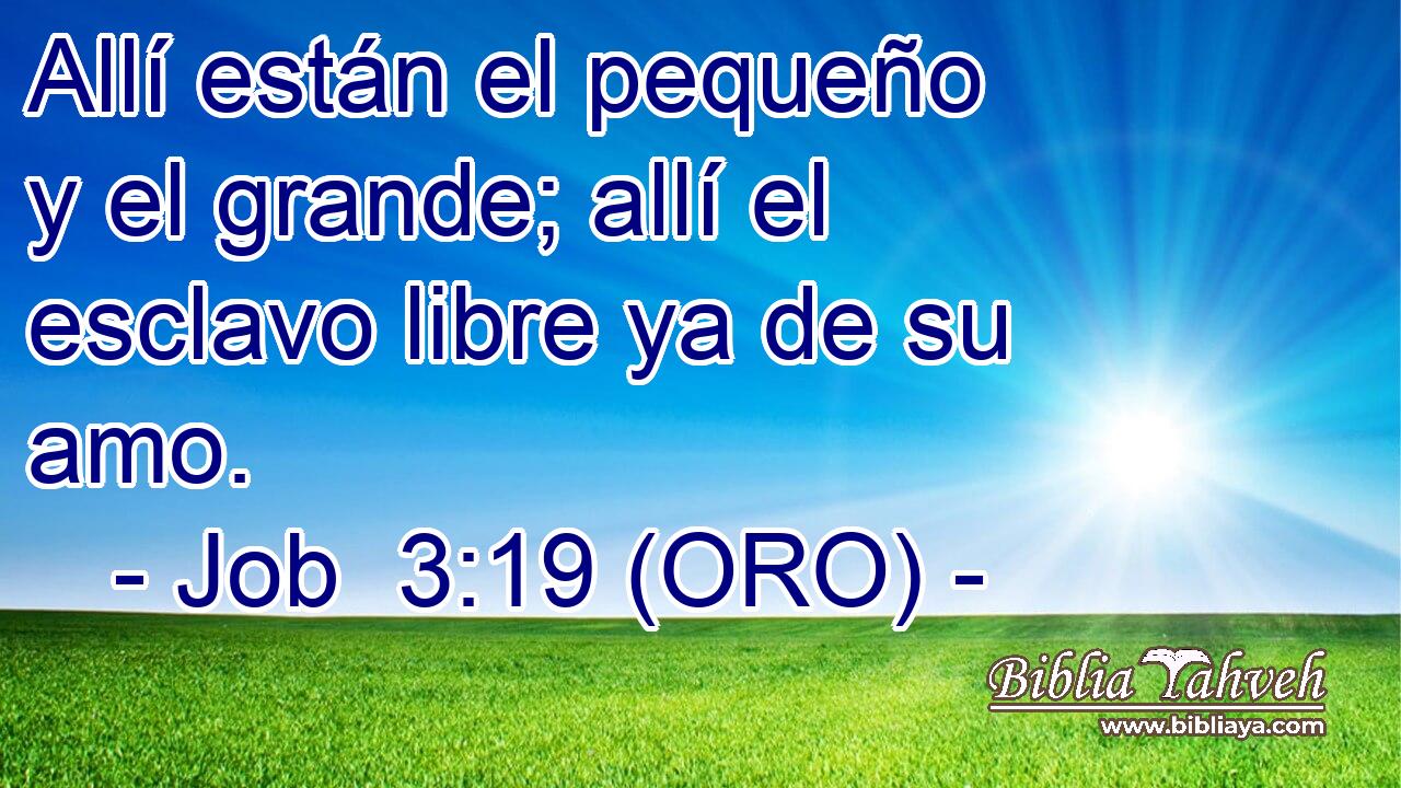  Allí están el pequeño y el grande; allí el esclavo libre ya de su amo. 