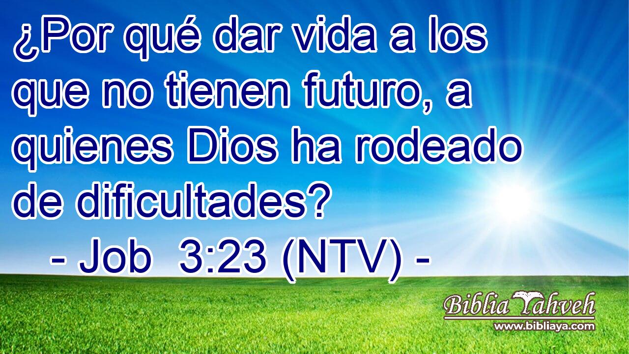 ¿Por qué dar vida a los que no tienen futuro, a quienes Dios ha rodeado de dificultades?