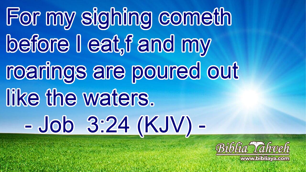 For my sighing cometh before I eat,f and my roarings are poured out like the waters.