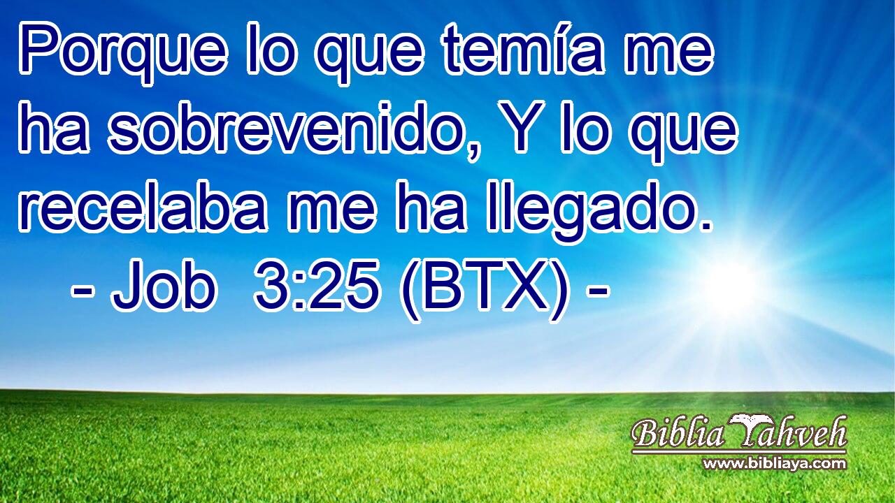Porque lo que temía me ha sobrevenido, Y lo que recelaba me ha llegado.