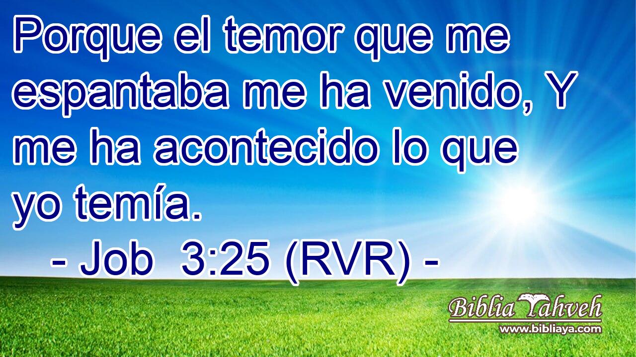 Porque el temor que me espantaba me ha venido, Y me ha acontecido lo que yo temía.