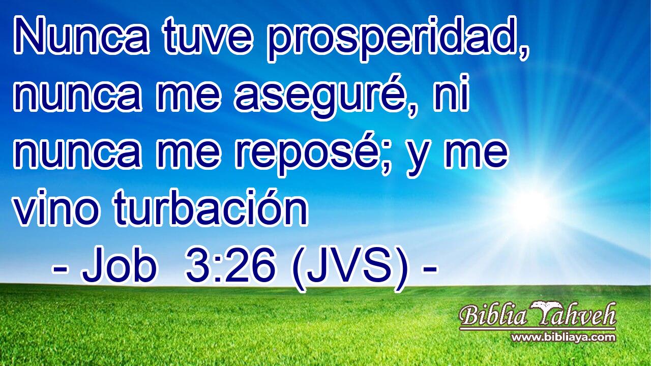 Nunca tuve prosperidad, nunca me aseguré, ni nunca me reposé; y me vino turbación
