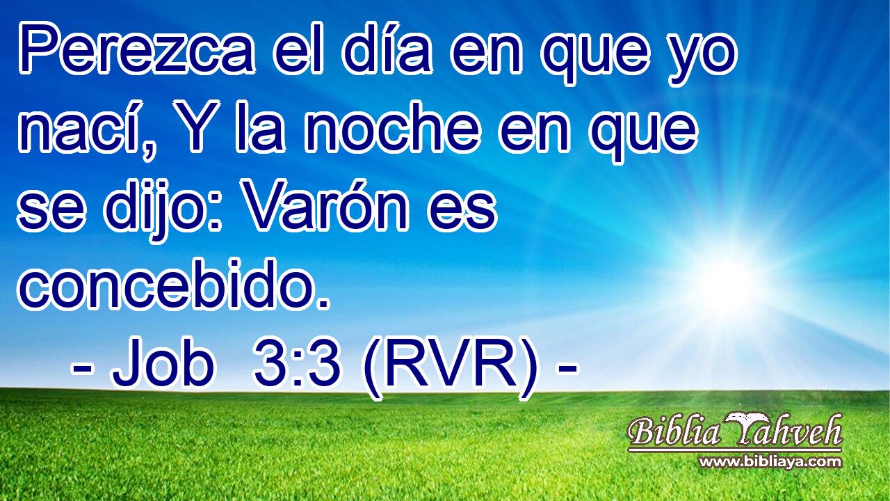 Perezca el día en que yo nací, Y la noche en que se dijo: Varón es concebido.