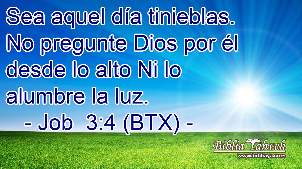 Sea aquel día tinieblas. No pregunte Dios por él desde lo alto Ni lo alumbre la luz.