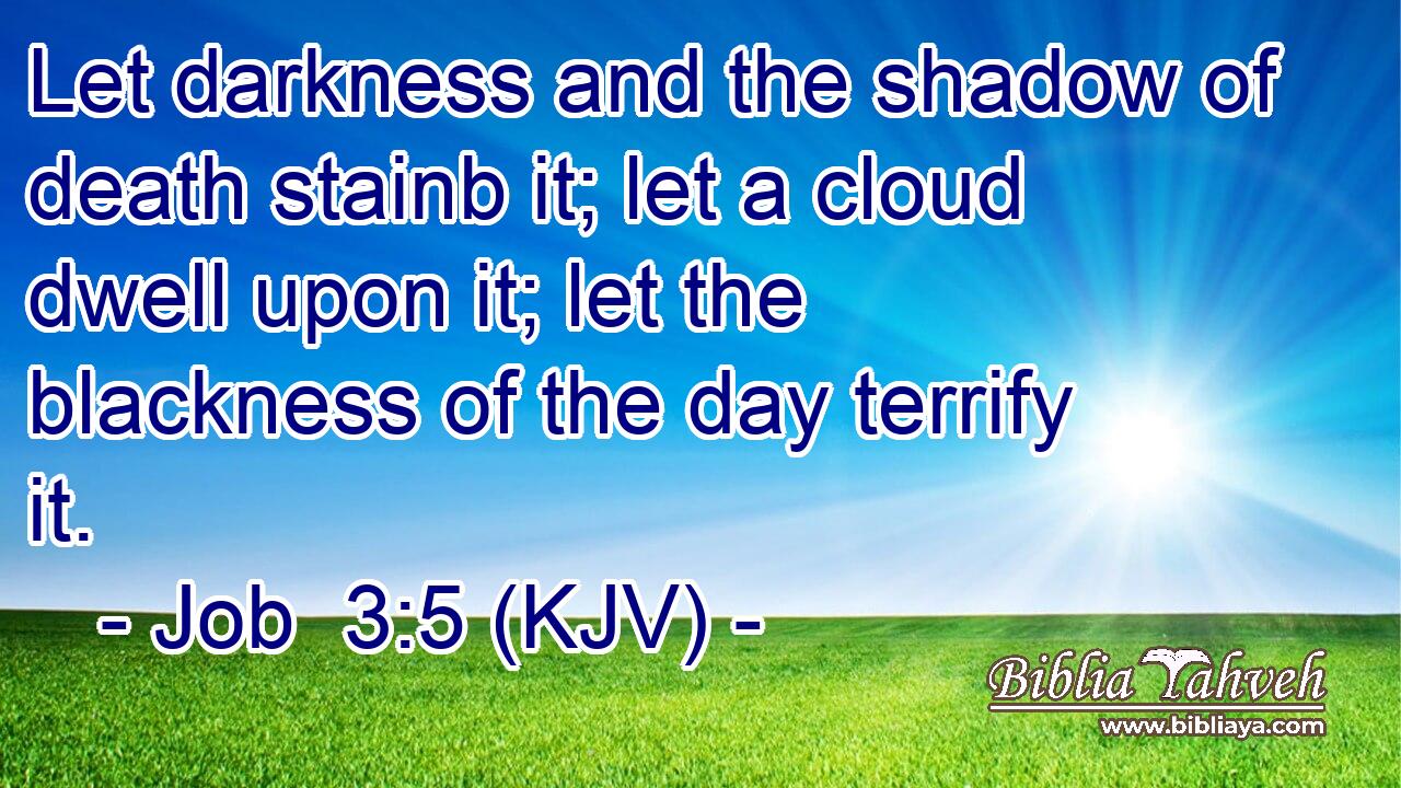 Let darkness and the shadow of death stainb it; let a cloud dwell upon it; let the blackness of the day terrify it.