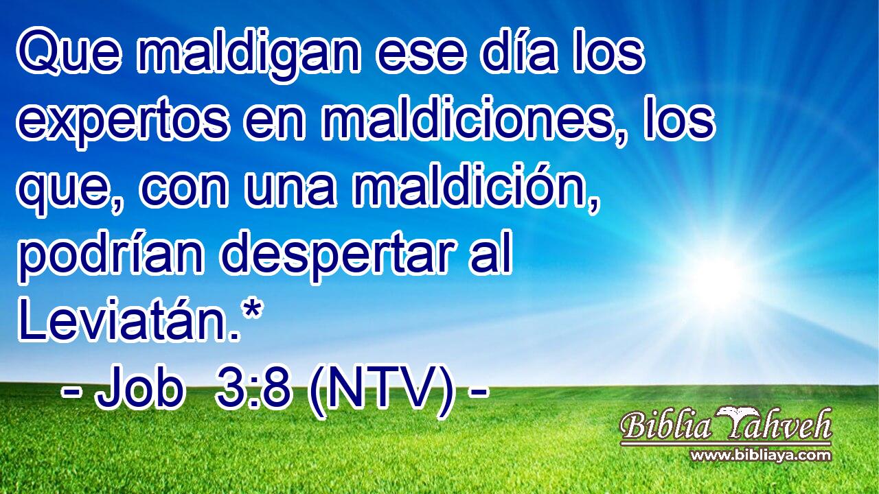 Que maldigan ese día los expertos en maldiciones, los que, con una maldición, podrían despertar al Leviatán.*