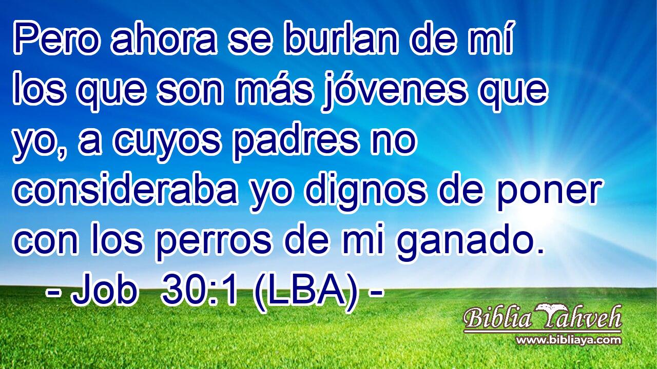 Pero ahora se burlan de mí los que son más jóvenes que yo, a cuyos padres no consideraba yo dignos de poner con los perros de mi ganado.