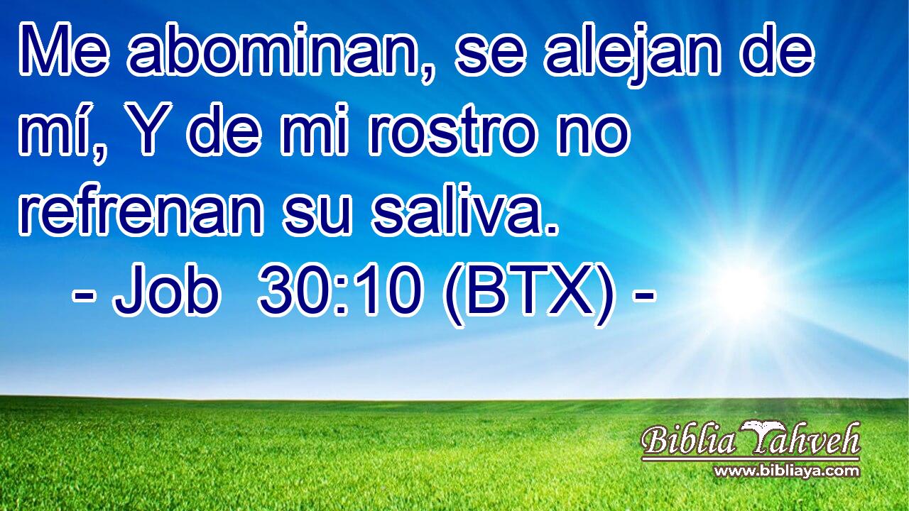 Me abominan, se alejan de mí, Y de mi rostro no refrenan su saliva.