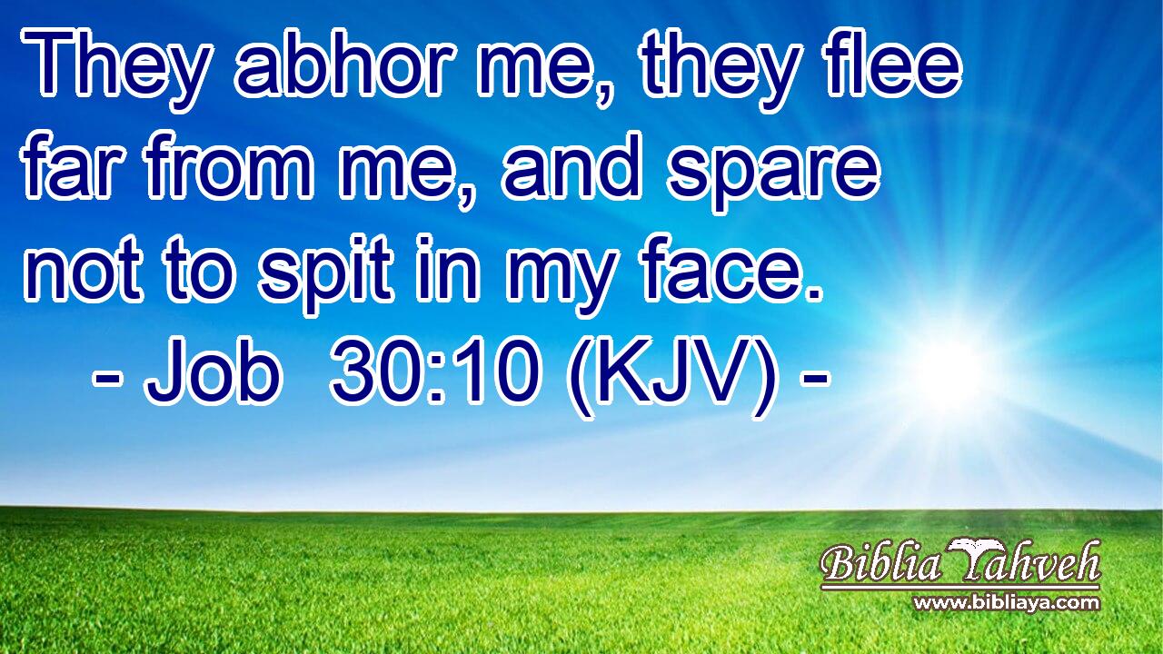 They abhor me, they flee far from me, and spare not to spit in my face.