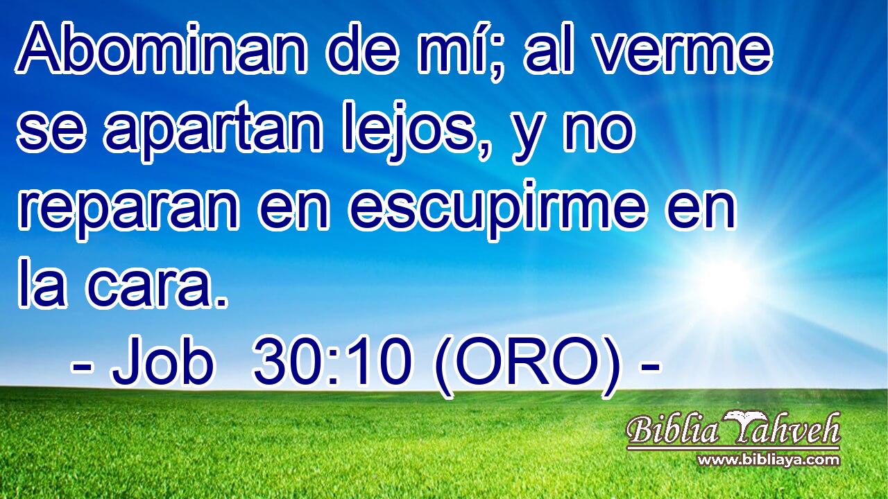  Abominan de mí; al verme se apartan lejos, y no reparan en escupirme en la cara. 