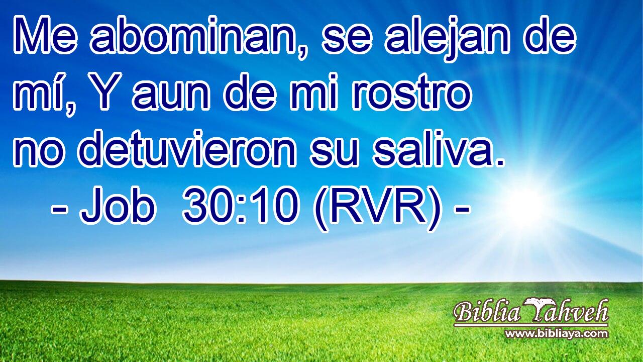 Me abominan, se alejan de mí, Y aun de mi rostro no detuvieron su saliva.