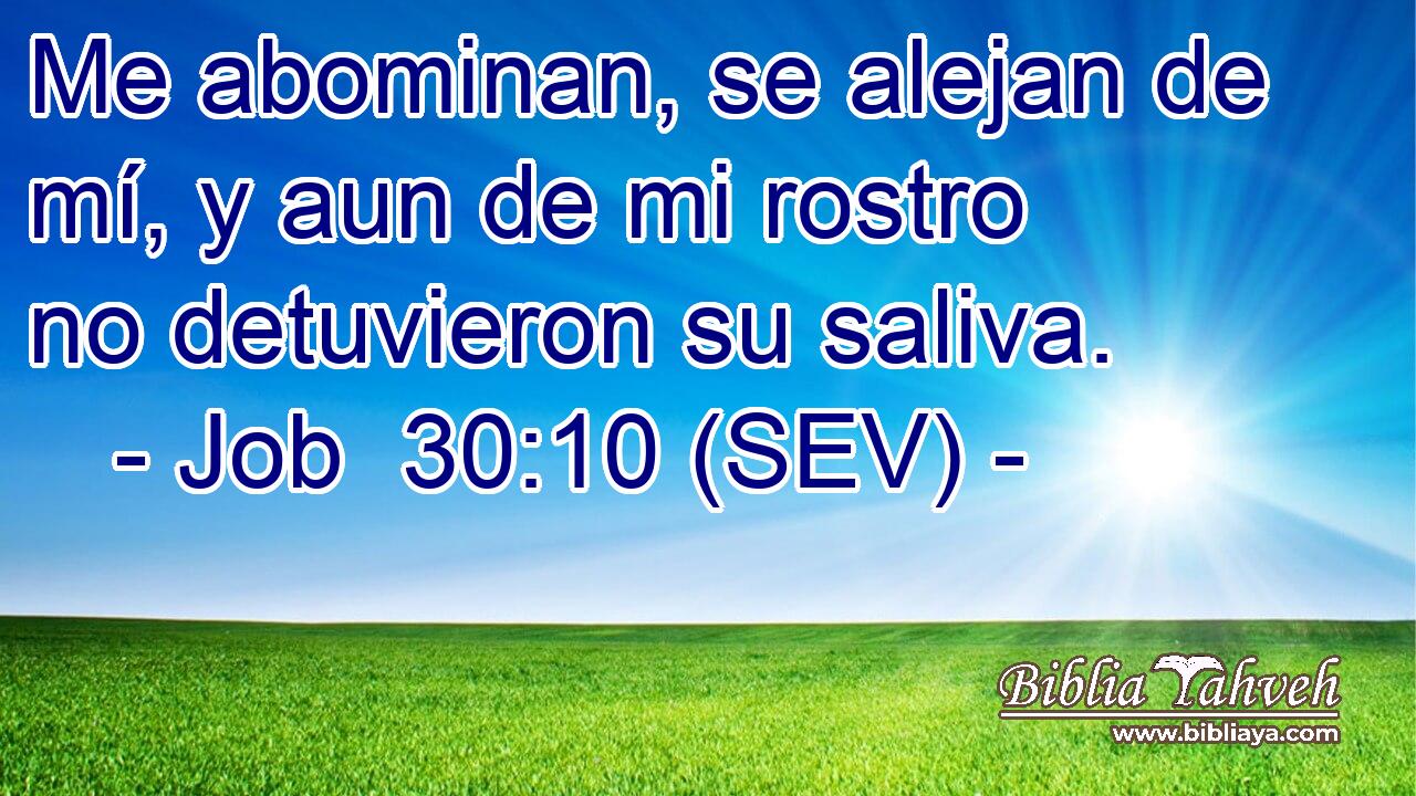 Me abominan, se alejan de mí, y aun de mi rostro no detuvieron su saliva.