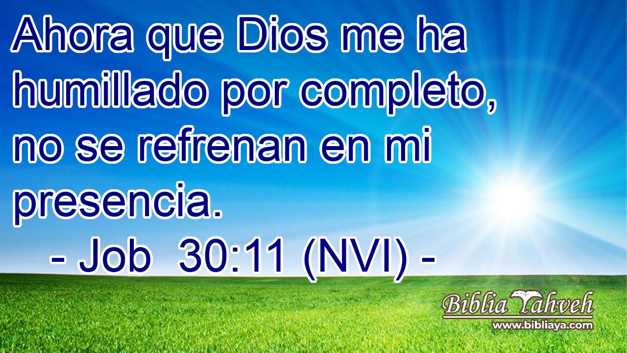  Ahora que Dios me ha humillado por completo, no se refrenan en mi presencia. 