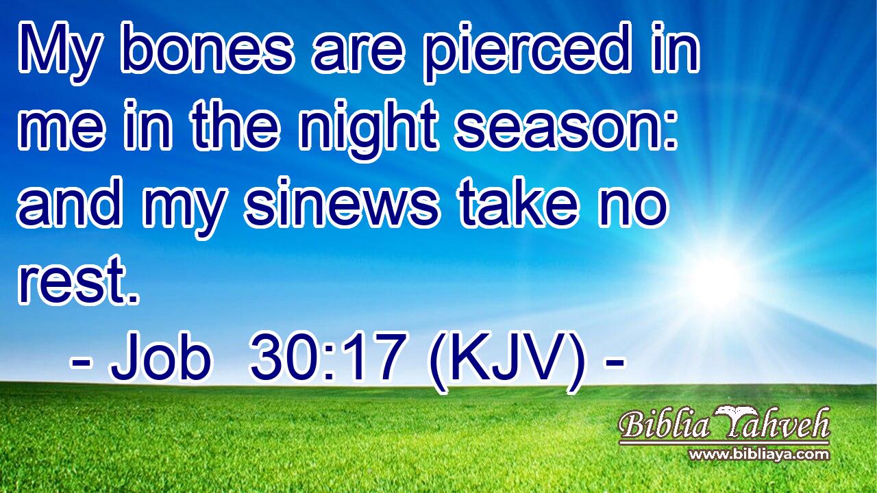 My bones are pierced in me in the night season: and my sinews take no rest.