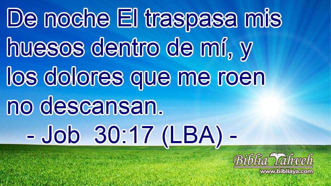 De noche El traspasa mis huesos dentro de mí, y los dolores que me roen no descansan.