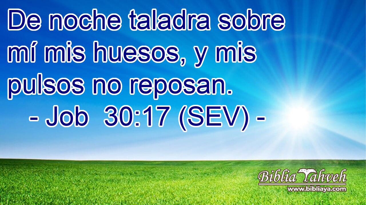De noche taladra sobre mí mis huesos, y mis pulsos no reposan.