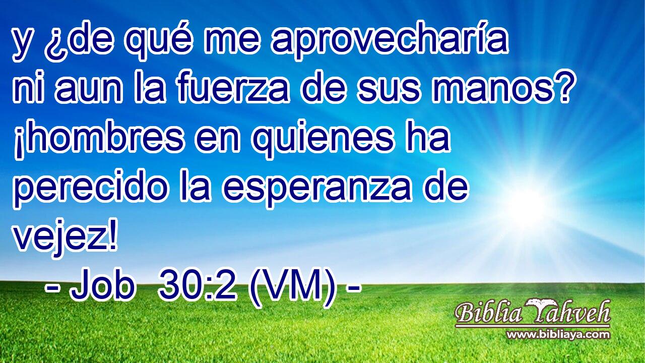  y ¿de qué me aprovecharía ni aun la fuerza de sus manos? ¡hombres en quienes ha perecido la esperanza de vejez! 