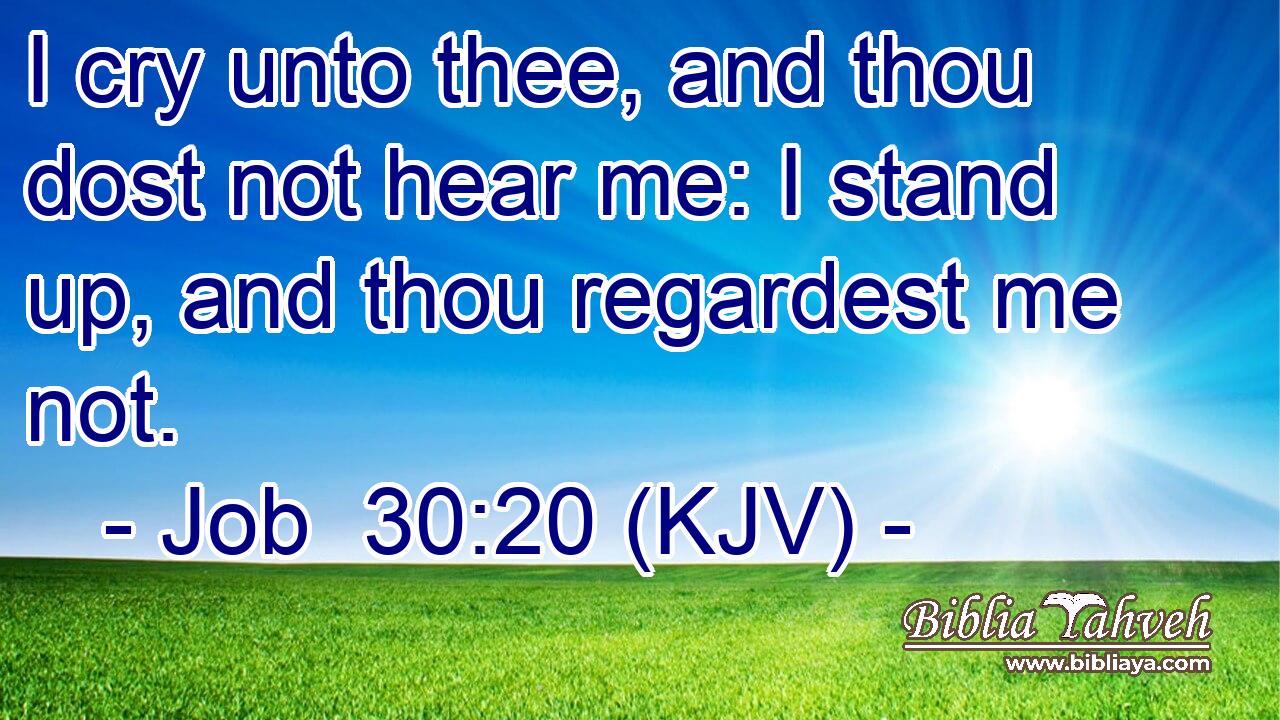 I cry unto thee, and thou dost not hear me: I stand up, and thou regardest me not.