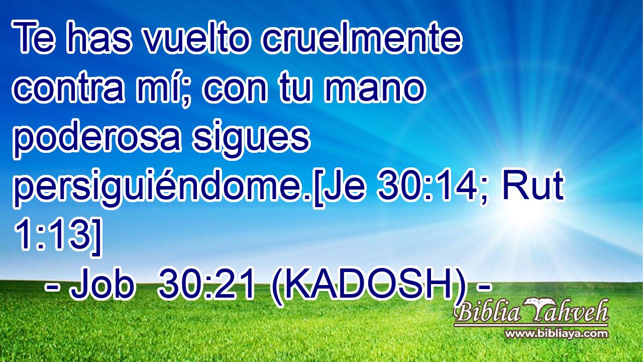  Te has vuelto cruelmente contra mí; con tu mano poderosa sigues persiguiéndome.[Je 30:14; Rut 1:13] 