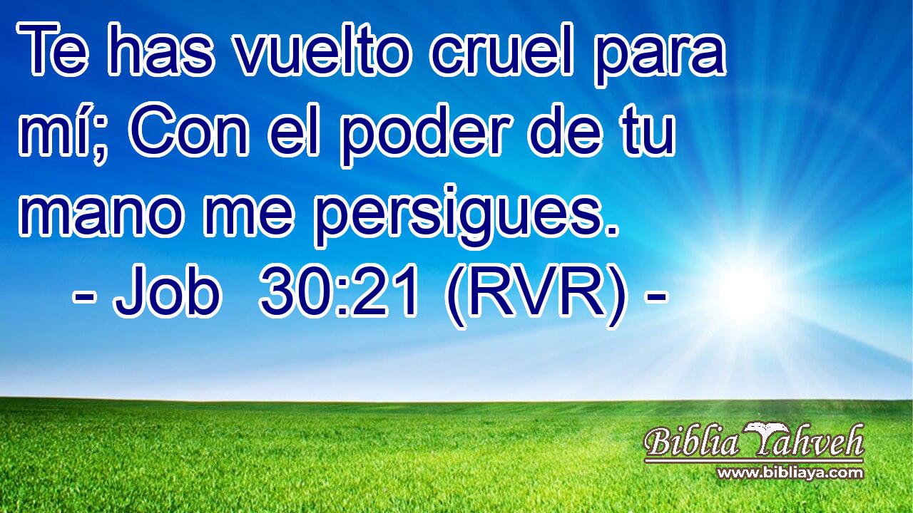 Te has vuelto cruel para mí; Con el poder de tu mano me persigues.