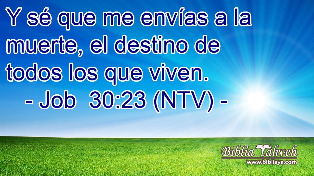 Y sé que me envías a la muerte, el destino de todos los que viven.