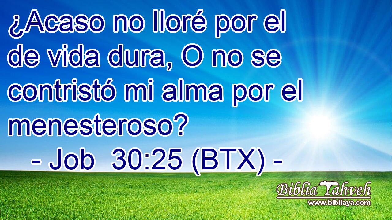 ¿Acaso no lloré por el de vida dura, O no se contristó mi alma por el menesteroso?
