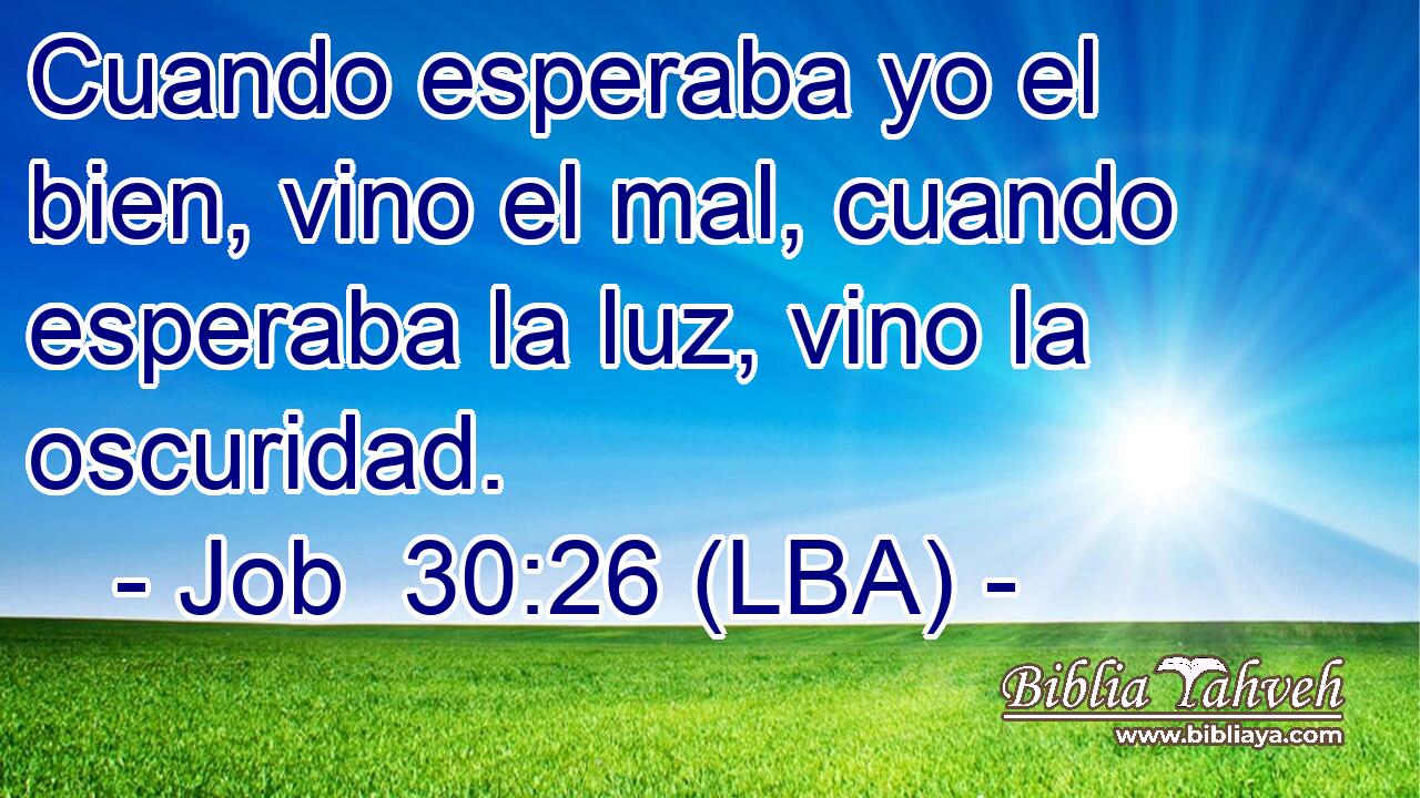 Cuando esperaba yo el bien, vino el mal, cuando esperaba la luz, vino la oscuridad.