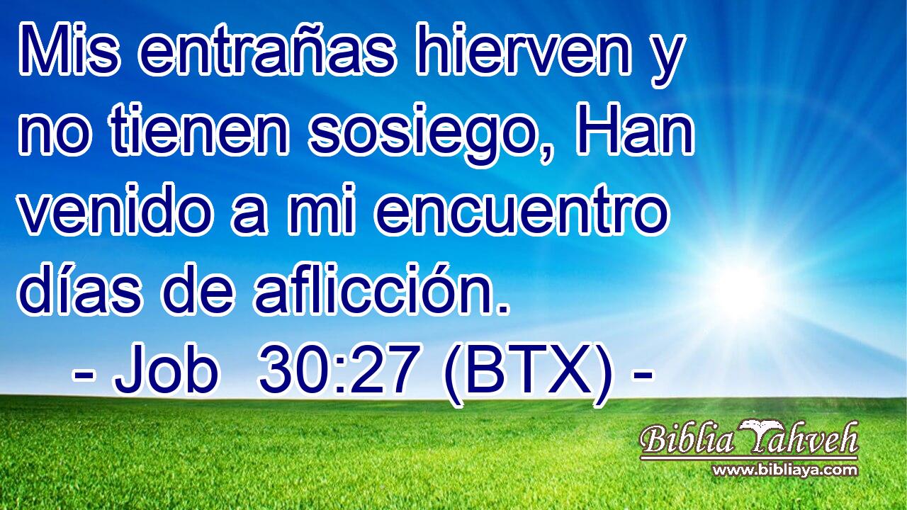 Mis entrañas hierven y no tienen sosiego, Han venido a mi encuentro días de aflicción.