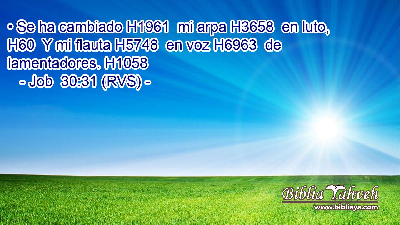 • Se ha cambiado H1961  mi arpa H3658  en luto, H60  Y mi flauta H5748  en voz H6963  de lamentadores. H1058  