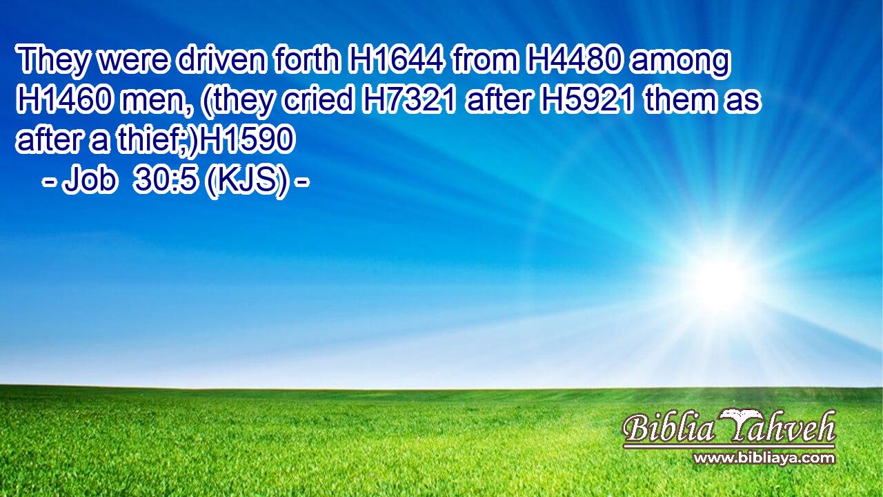 They were driven forth H1644 from H4480 among H1460 men, (they cried H7321 after H5921 them as after a thief;)H1590