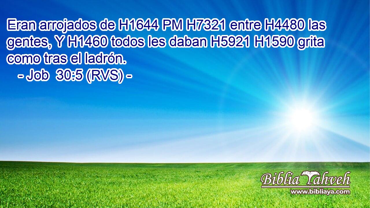 Eran arrojados de H1644 PM H7321 entre H4480 las gentes, Y H1460 todos les daban H5921 H1590 grita como tras el ladrón. 