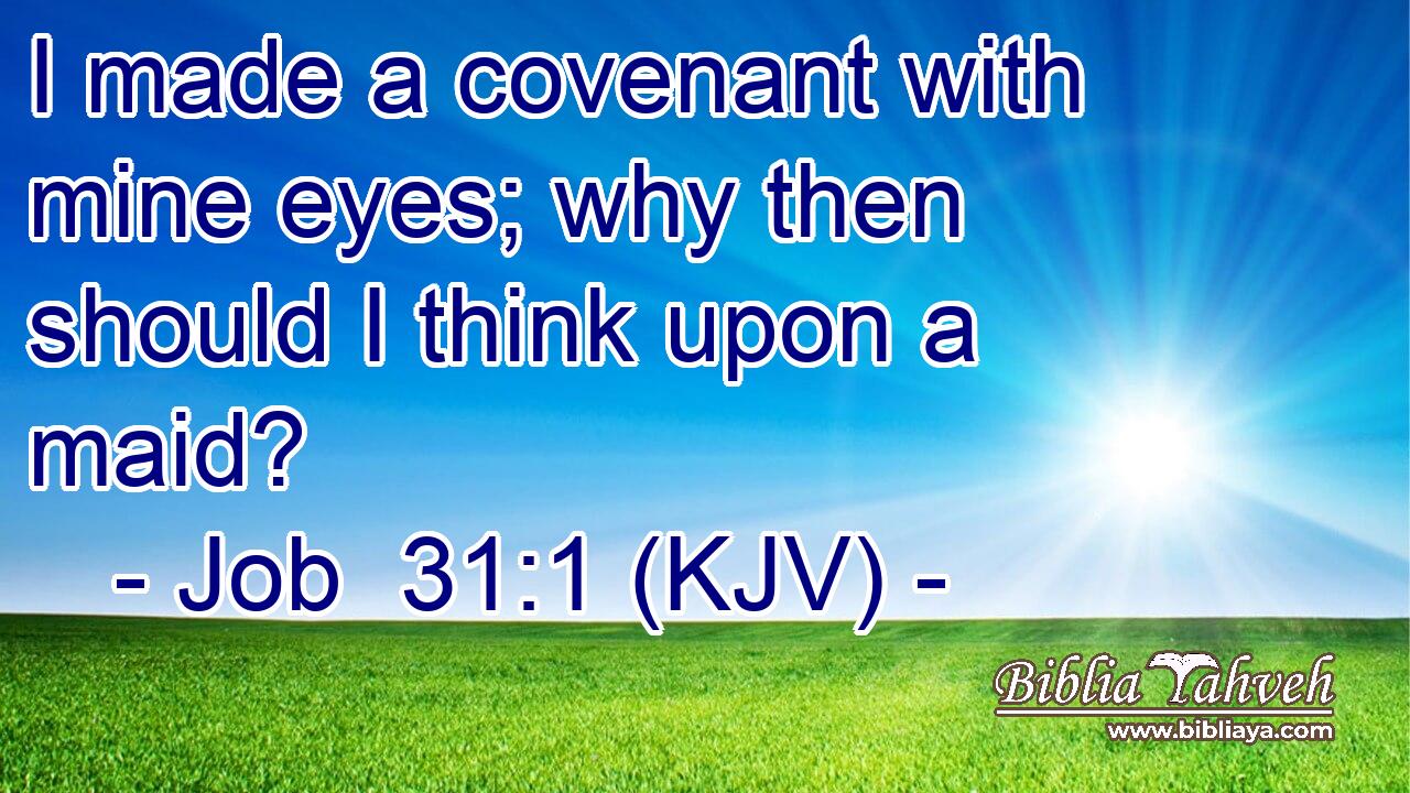 I made a covenant with mine eyes; why then should I think upon a maid?