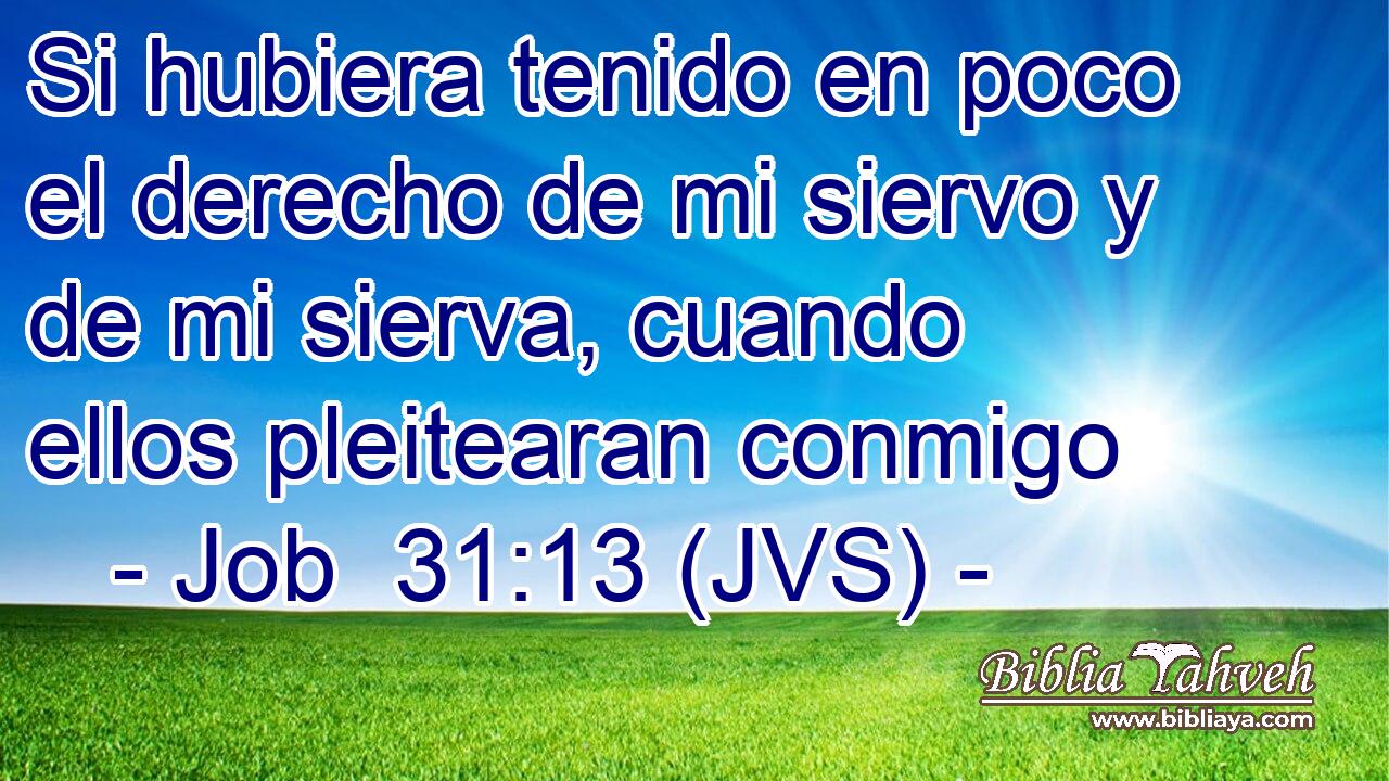 Si hubiera tenido en poco el derecho de mi siervo y de mi sierva, cuando ellos pleitearan conmigo