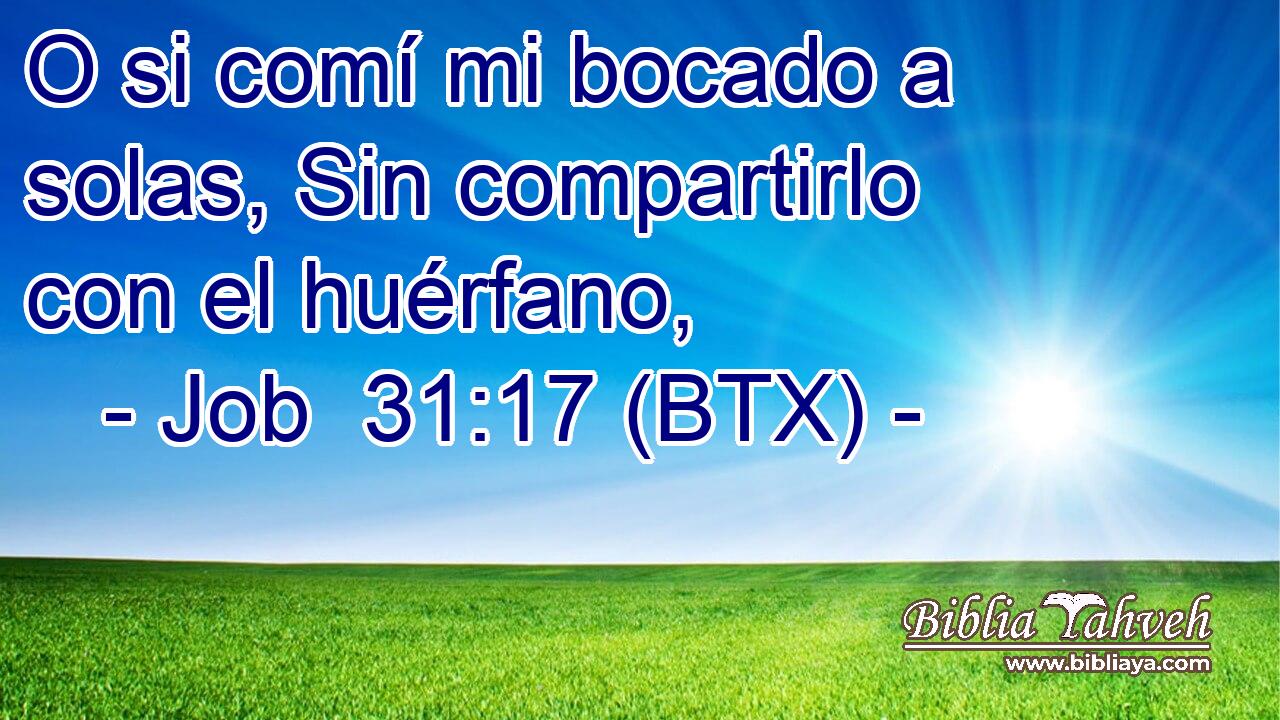 O si comí mi bocado a solas, Sin compartirlo con el huérfano,