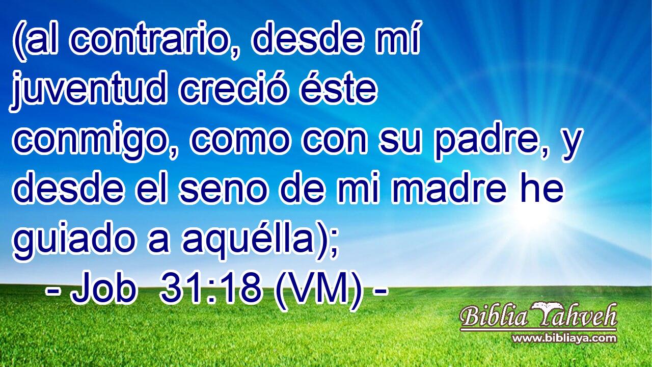  (al contrario, desde mí juventud creció éste conmigo, como con su padre, y desde el seno de mi madre he guiado a aquélla); 