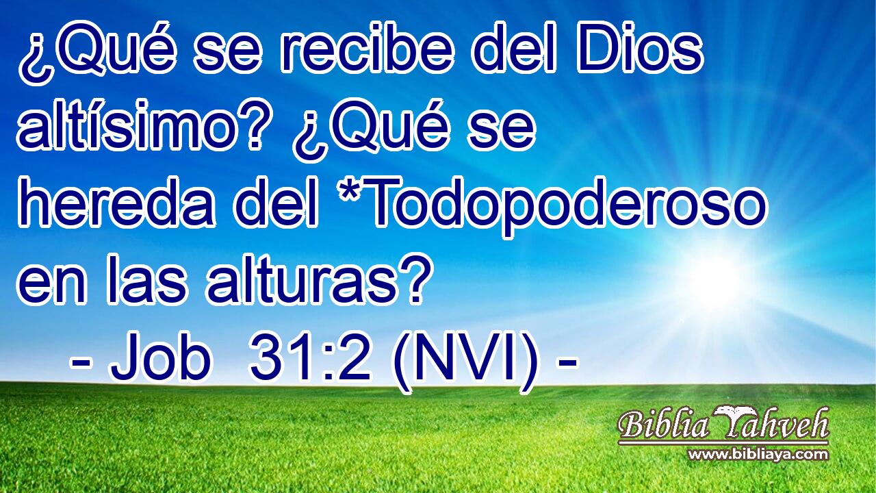  ¿Qué se recibe del Dios altísimo? ¿Qué se hereda del *Todopoderoso en las alturas? 