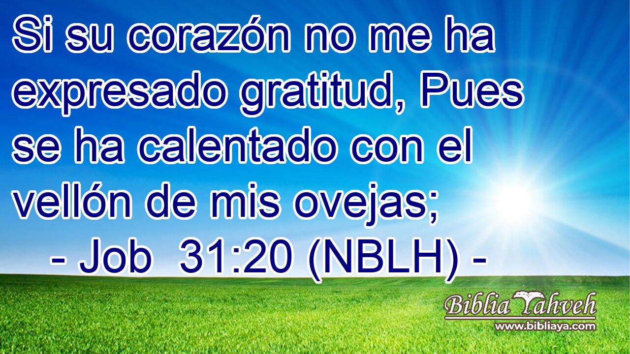  Si su corazón no me ha expresado gratitud, Pues se ha calentado con el vellón de mis ovejas; 