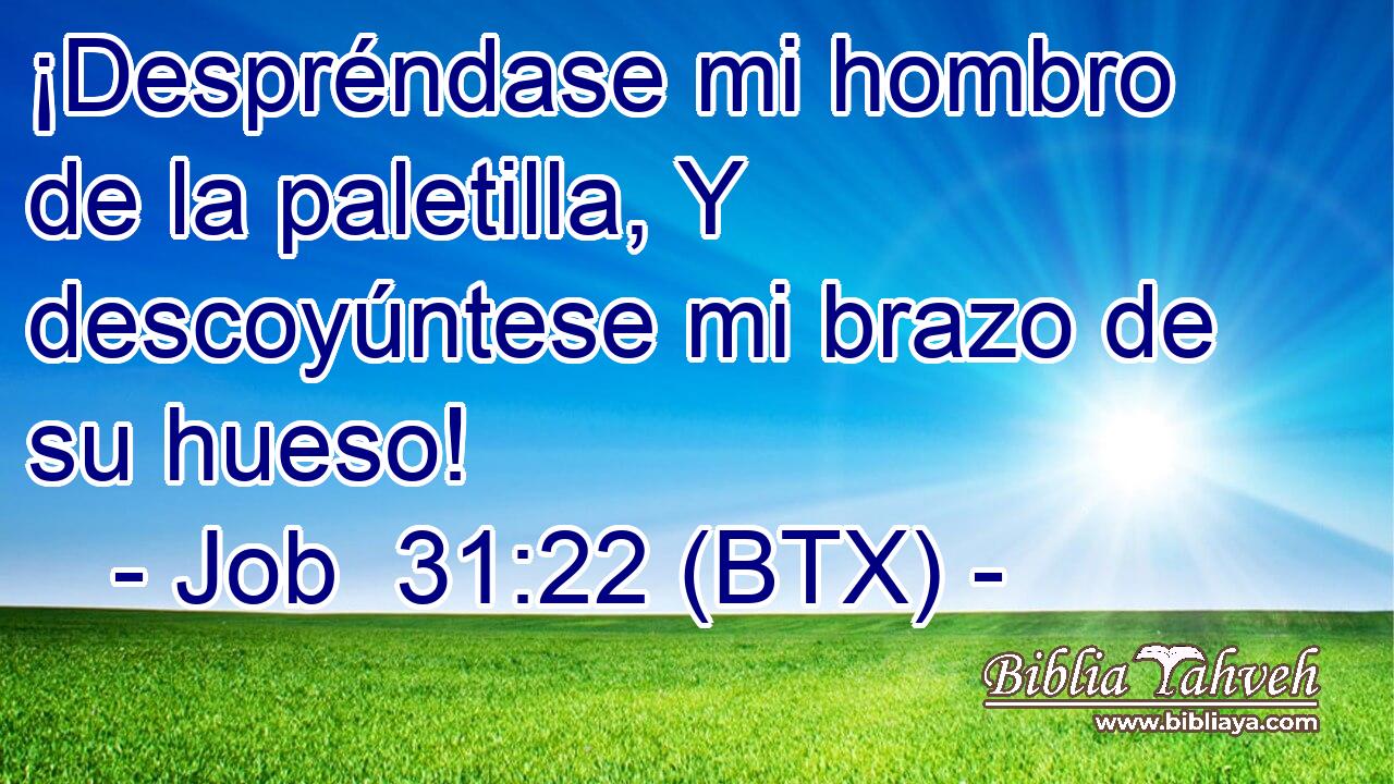 ¡Despréndase mi hombro de la paletilla, Y descoyúntese mi brazo de su hueso!