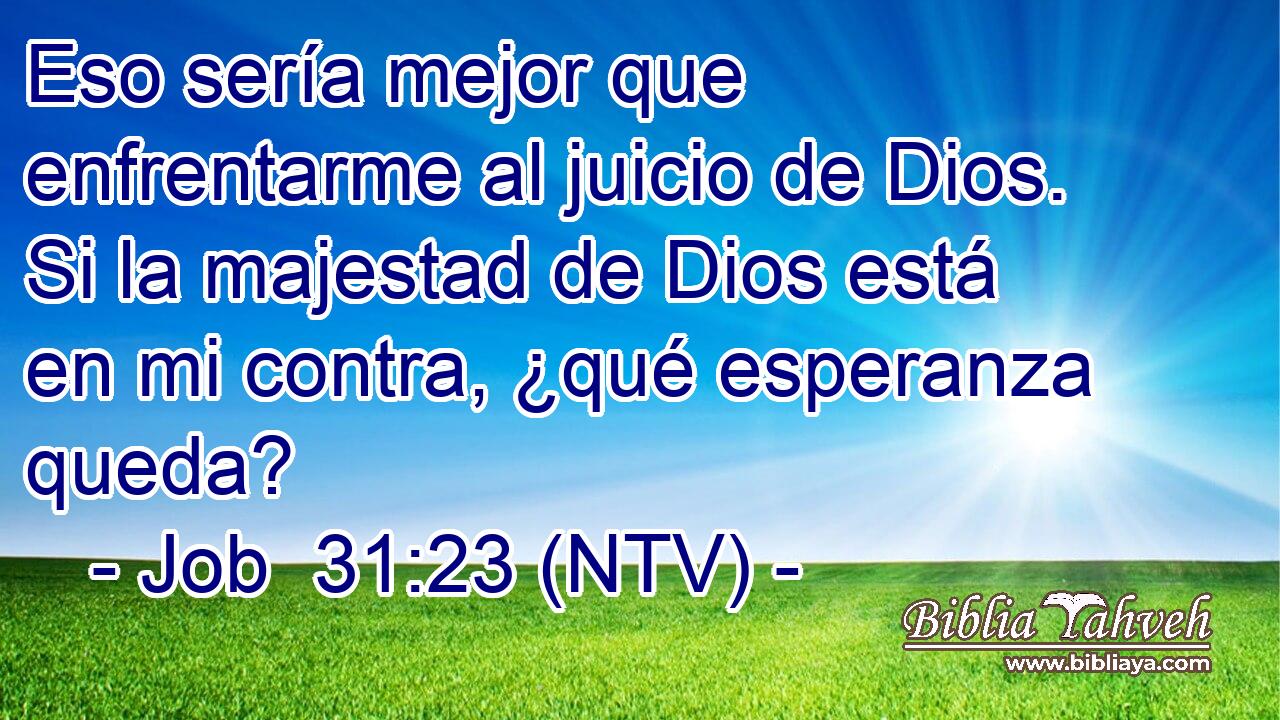 Eso sería mejor que enfrentarme al juicio de Dios. Si la majestad de Dios está en mi contra, ¿qué esperanza queda?