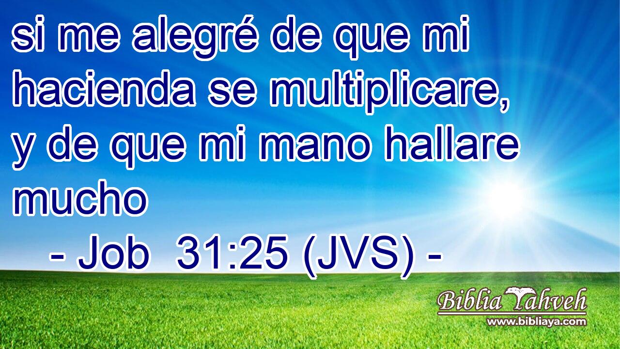 si me alegré de que mi hacienda se multiplicare, y de que mi mano hallare mucho